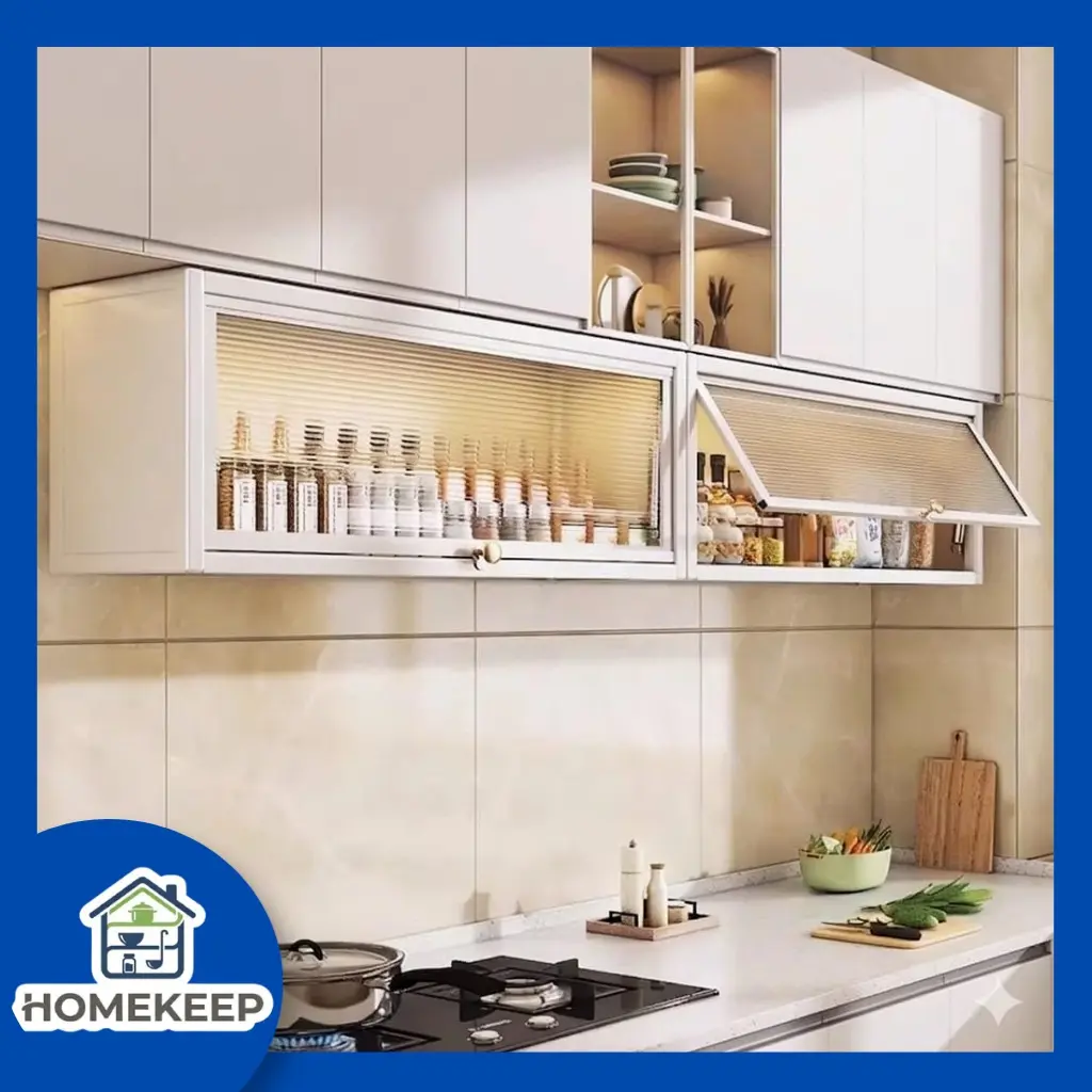 HOMEKEEP Kabinet Dapur Gantung – Rak Dinding Serbaguna untuk Bumbu & Peralatan Masak
