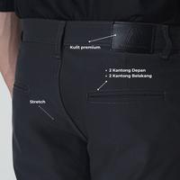 Gambar ALMANO Flextro Chino Pants Stretch Dark Grey / Celana Panjang Chinos Pria Slim Fit Abu Tua - Hitam, 28 dari Almano Kota Medan 3 Tokopedia