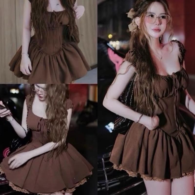 HÀNG 4 LỚP GIỐNG HÌNH KÈM QUẦN RỜI VÁY TIỂU THƯ CỔ VUÔNG PHỐI REN DÁNG XOÈ PHỒNG SANG CHẢNH