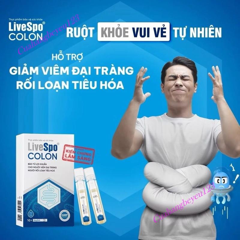  Hộp 10 Ống x 5ml Men vi sinh LiveSpo COLON chứa Bào tử lợi khuẩn dùng cho Viêm Đại Tràng Tiêu chảy Táo bón LSP 