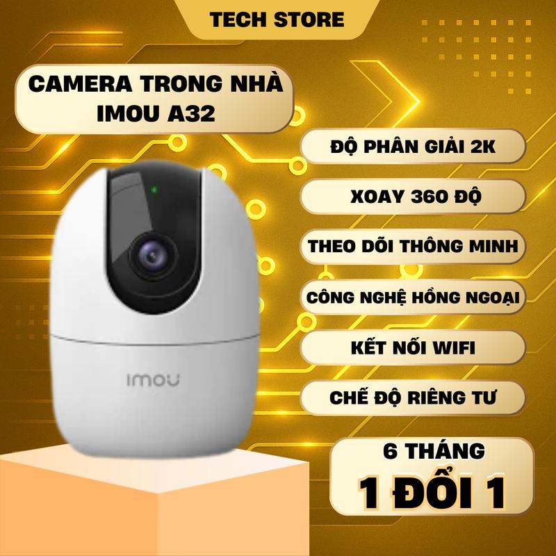   COMBO  Camera Wifi Imou A32 Ranger 2 - 2K -3m Quay quét 360 độ Đàm thoại 2 chiều Báo động còi hú Phát hiện Theo dõi chuyển động Lắp đặt trong nhà 
