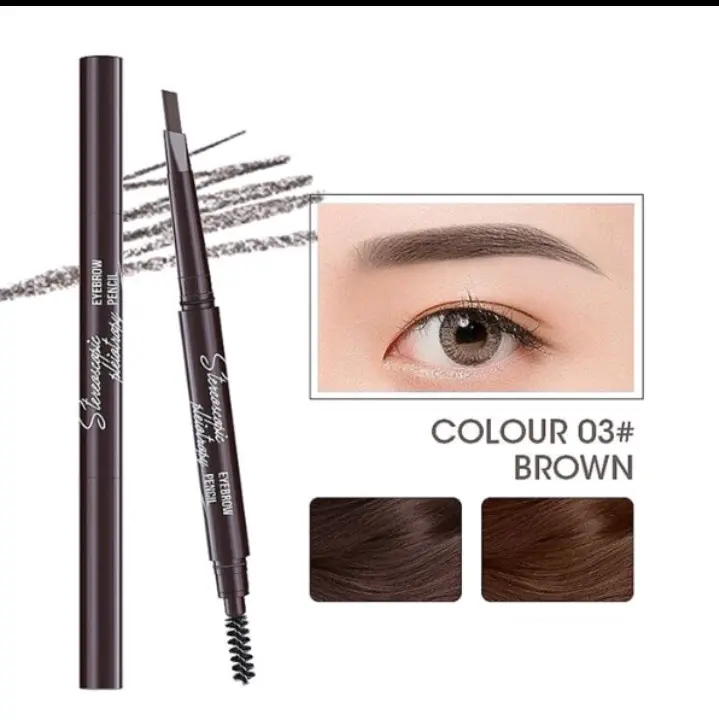 PENCIL ALIS 2 in 1 PENCIL ALIS PUTAR DENGAN SIKAT ALIS WATERPROOF Eyebrow 5