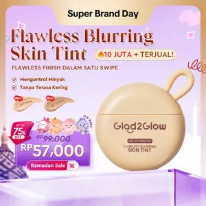 [Hot Sale] Glad2Glow Skin Tint Flawless Blurrin- Foundation Ringan Mengandung Squalane Melembabkan Skin Barrier Coverage Medium Buildable Menyamarkan Pori Pori Hasil Akhir Natural Soft Matte Oil Control Tahan Lama Seharian