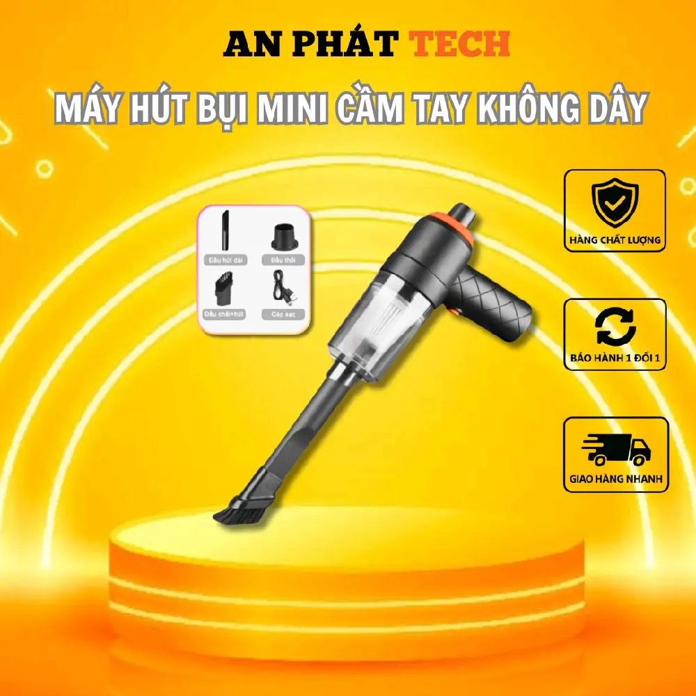 [Voucher Độc Quyền]Máy Hút Bụi Mini Cầm Tay Không Dây YT-M2037 Lực Hút Mạnh 6000MPA Nhỏ Gọn Tiện Lợi