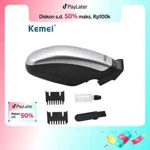 Kemei KM-666 Mini Electric Hair Clipper Trimmer Pencukur Rambut Cukur (BELUM TERMASUK BATRAI) Cordless dengan 3 Guide Combs Adjustable Stainless Steel Cutting Head Ergonomic Design
