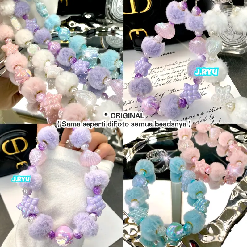 JRYU PREMIUM Gantungan Hp Korea Sparkling / Gantungan tas gantungan kunci Model Gelang 5