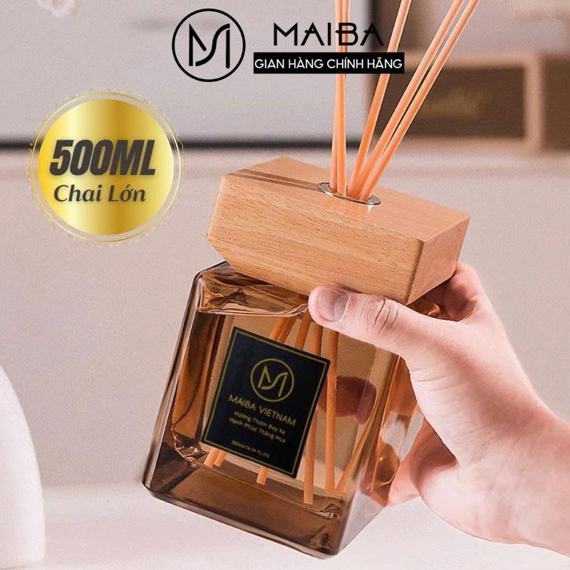 Chai Lớn 500ML-Tinh Dầu Nước Hoa Thơm Phòng MAIBA Sang Trọng Que Gỗ Khuếch Tán - MB500