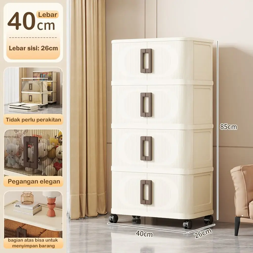 40cm-Putih krem-4 Susun