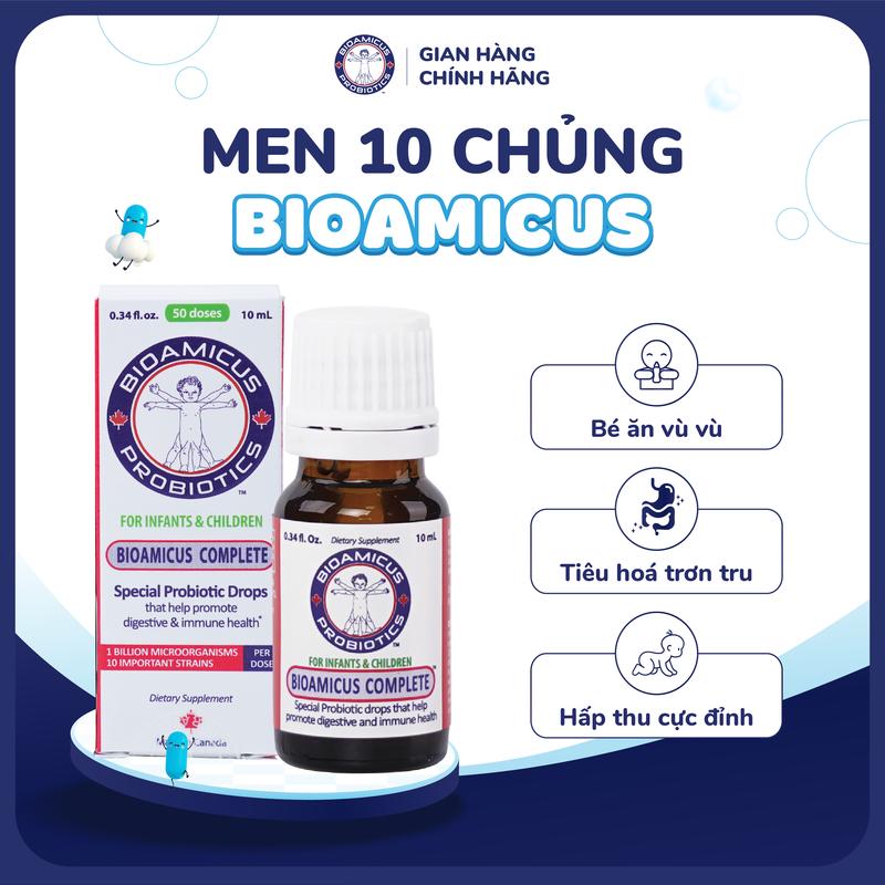 BioAmicus Complete 10 Chủng hỗ trợ cải thiện hệ vi sinh đường ruột - Men Vi Sinh Cho Bé 