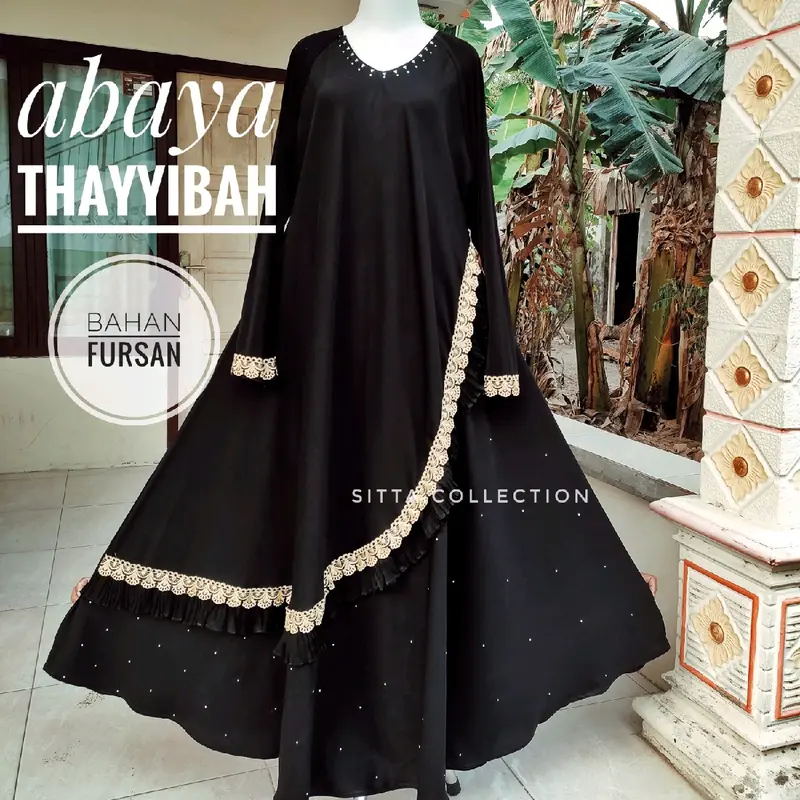 Abaya thayyibah renda bordir ,Gamis 1