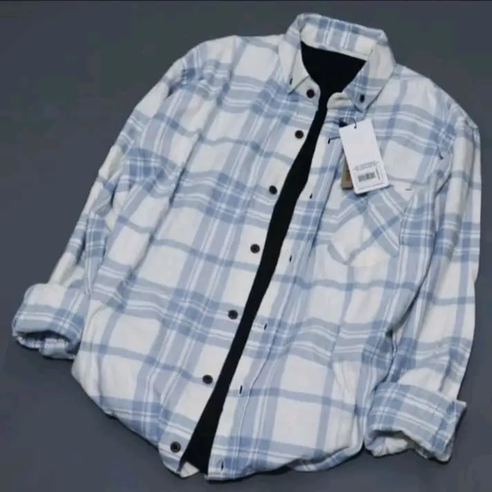 Kemeja panel premium cowok/cewek lengan panjang baju distro Slim-fitting kemeja pria lengan panjang kemeja lengan panjang kemeja kotak kotak kemeja flanel pria lengan panjang atasan pria pakaian Formal Nyaman Kain Kerah Lembut Casual Wanita 5