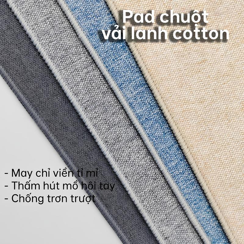  Deskmat FBB - Tấm Lót Chuột Cao Cấp Vải Lanh Cotton Dày 4mm Mềm Mại Kích Thước Lớn Phù Hợp Nhiều Loại Bàn Làm Việc 