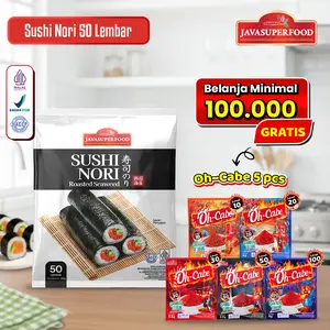 (HALAL) SUSHI NORI ROASTED SEAWEED JAVA SUPER FOOD (10/20/50 LEMBAR) / RUMPUT LAUT UNTUK KIMBAB / SEAWEED