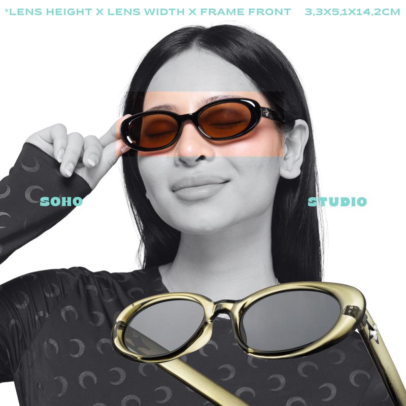 MUST HAVE Kính mát BOLD Best Seller Mắt Kính Nữ oval nhỏ Soho Studio hợp mặt tròn nhỏ-vừa