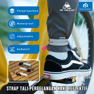 Strap Tali Reflektif Running ISE MOUNT Tali Celana Pergelangan Kaki Reflektif Bersepeda Sport Cycling