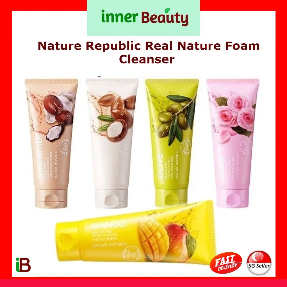 Nature Republic Real Nature Argan/Mango/Olive/Rose/Shea Butter Foam Cleanser 150ml Cleansing Facial