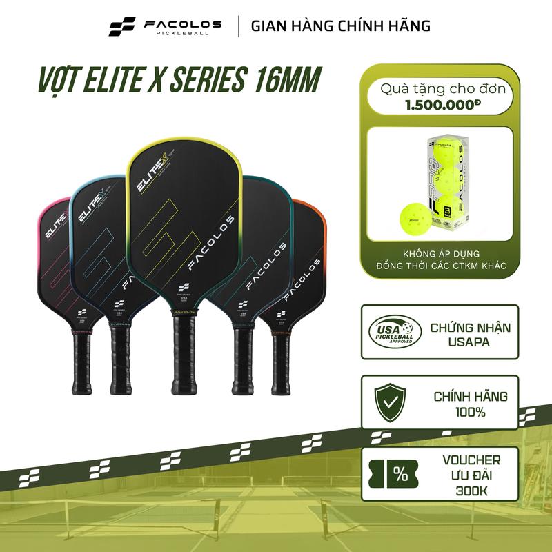 Vợt Pickleball Facolos Elite X Pro Series (16MM) - mang lại trải nghiệm nâng cao phù hợp với những người chơi chuyên nghiêp