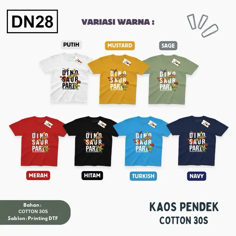 Kaos Anak Dino Series : Desain seru dan nyaman untuk si Kecil