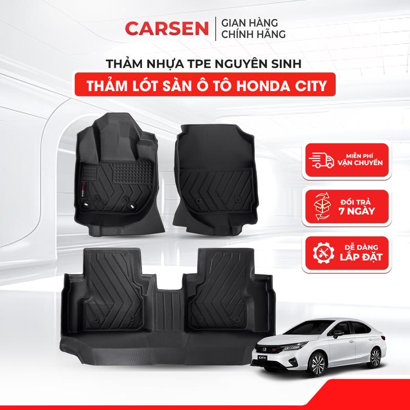 Thảm Lót Sàn Ô Tô HONDA CITY (2014 - 2025) Đúc Nhựa Nguyên Khối TPE Không Mùi, Chống Bụi Bẩn, Không Ngấm Nước - CARSEN VIET NAM