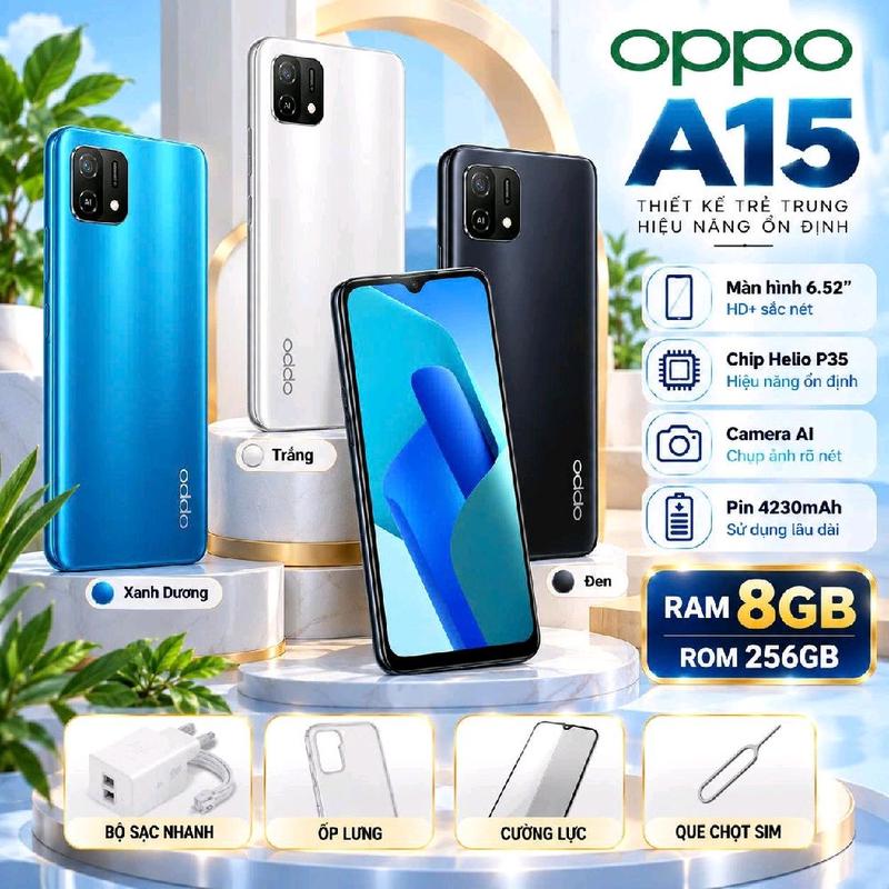 009: 2ND HAND : Điện Thoại OPPO A15 Ram 8/256Gb ,Pin 4320MAH ,2Xim 2Sóng ,Sở Hữu Loa  To Rõ ,Chụp Hình Sắc Nét ,Lướt Wed Chơi Được Mọi Game  ,Bảo Hành 12 Tháng ,Tặng Sạc Cáp Ôp lưng Ạ