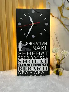 jam dinding sholatlah nak Jam Dinding Motivasi Islami KAYU MDF
