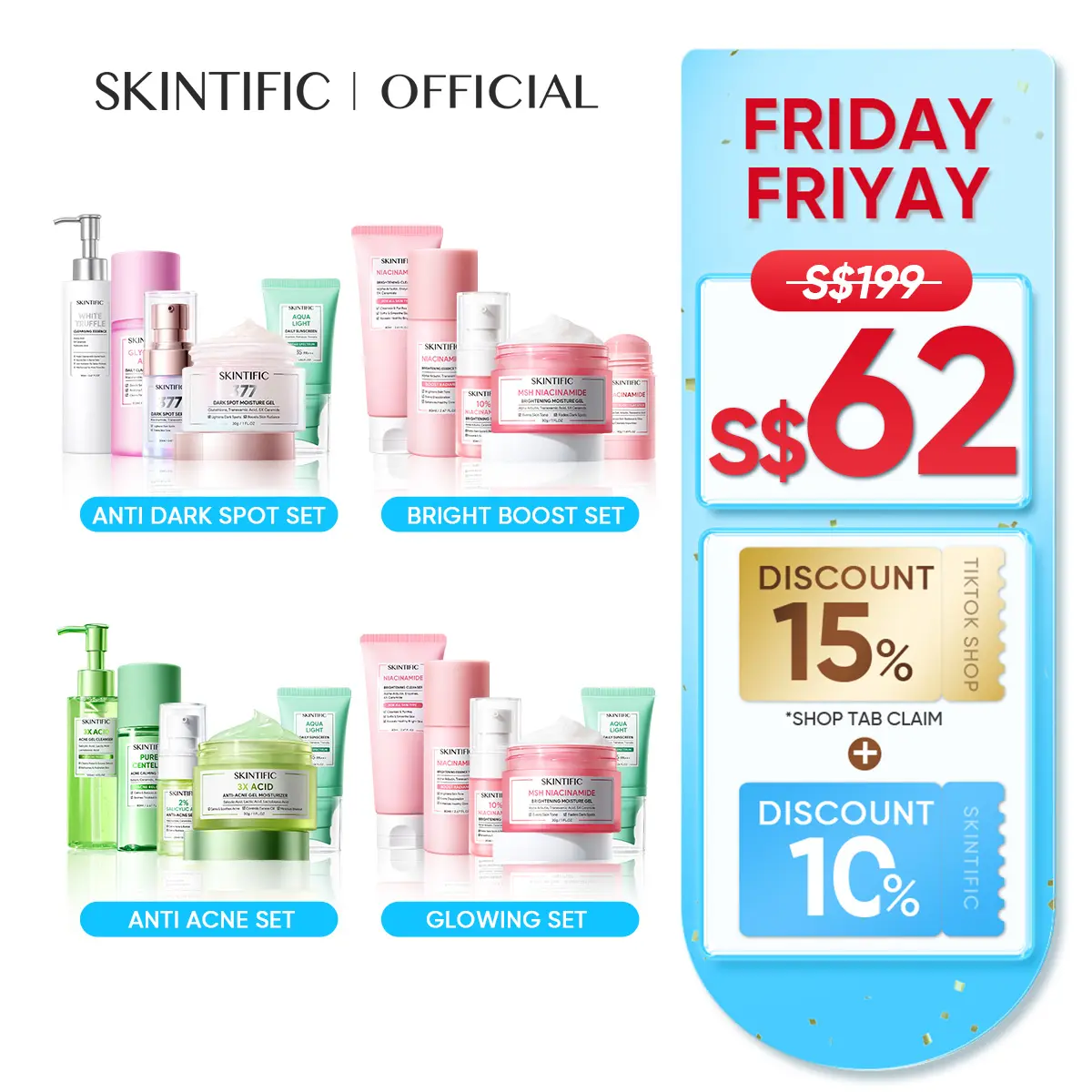 [SKINTIFIC OFFICIAL]SKINTIFIC 5PCS SKINCARE BUNDLE SymWhite 377 Drak Spot/Niacinamide Brightening/5X Ceramide/ Niacinamide Brightening lightening dull skin fades acne scars dark spot even skin tone redness Skin Repair mother's day gift