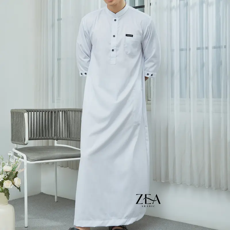 Jubah Ammar Jubah Pria Gamis Pria Lengan 3/4 | Jubah Slim fit Dewasa | Gamis Ammar by Zeaarabic Muslim Toyobo Katun 0