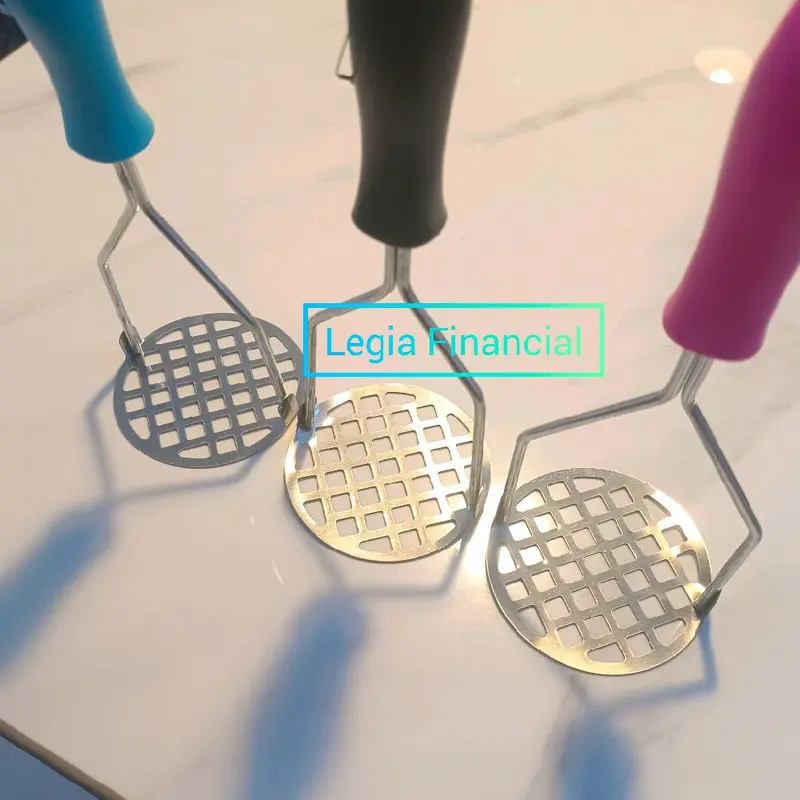 XL. Alat press penekan daging burger pelumat potato masher penghancur kentang Gagang karet stainless Plastik Steel 0