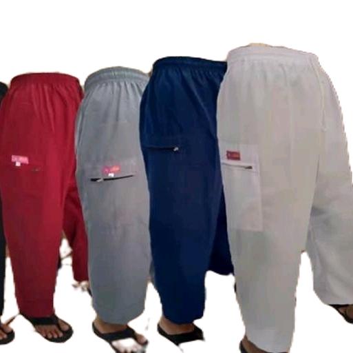 CelanaSirwal Pria Dewasa CelanaSolat Celanasilat Katun sepinggang longgar Celana Komprang 4