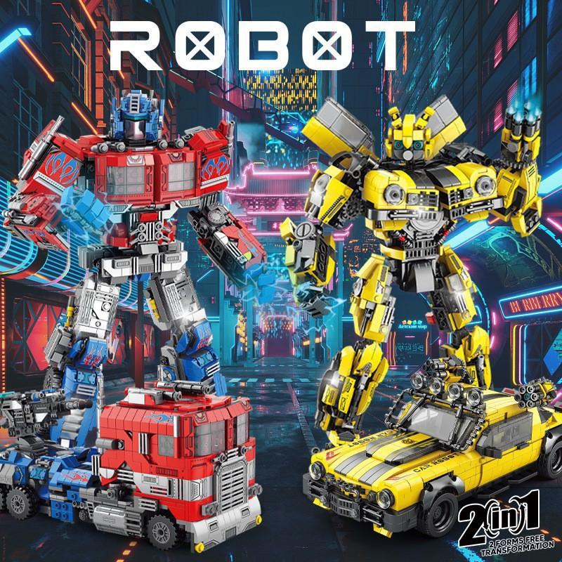 Khối Xây Dựng, Tương Thích Với Lego, Khối Xây Dựng Biến Dạng Bumblebee King Kong Optimus, Xe Mech Và Robot, Đồ Chơi Mecha Có Thể Biến Hình, Đồ Chơi Giáo Dục Cho Bé Trai, Lắp Ráp