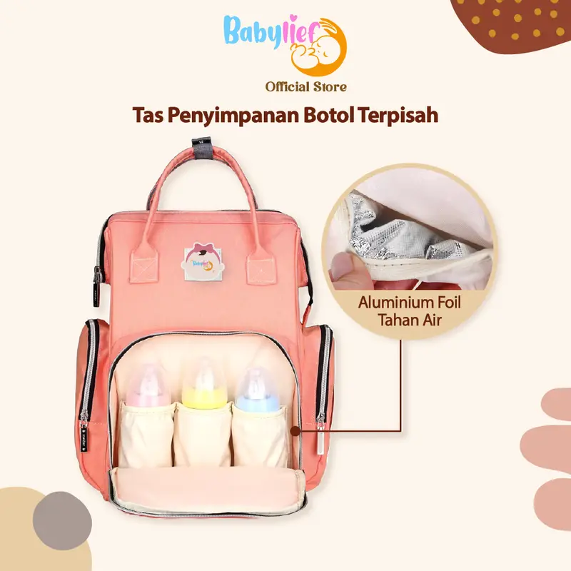 Babylief Maternity Mummy Bag – Diaper Bag Tas bayi multifungsi diaper bag waterproof tas perlengkapan bayi baru lahir tas persalinan BL004 3