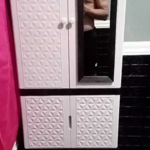 LEMARI PLASTIK PAKAIAN TABITHA LS2PS GANTUNG KUNCI KACA PUTIH