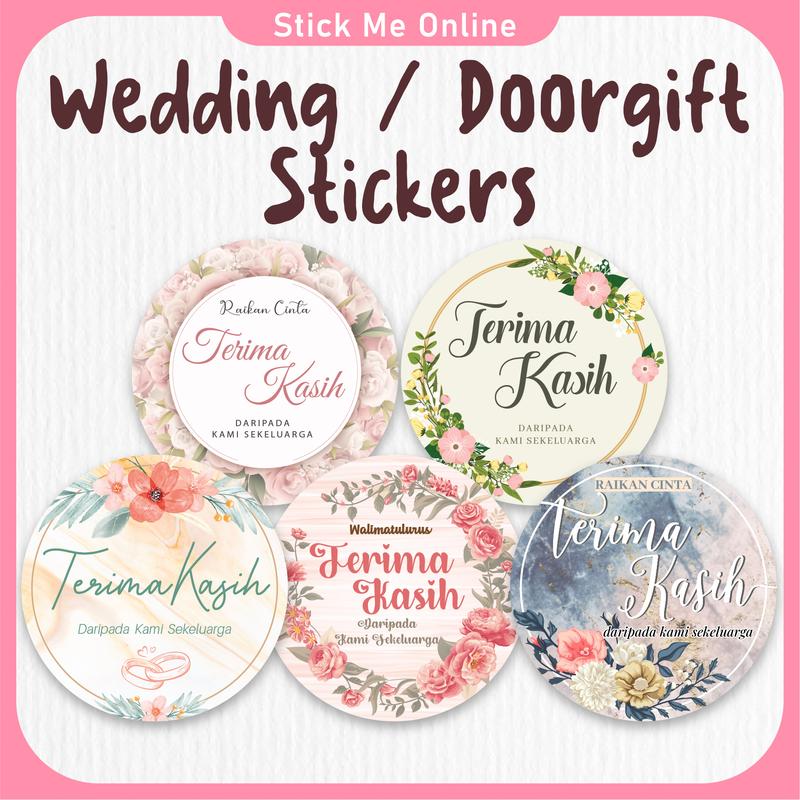 READY Design Doorgift/Thank You/Wedding Stickers FAST PRINT ️Stick ...