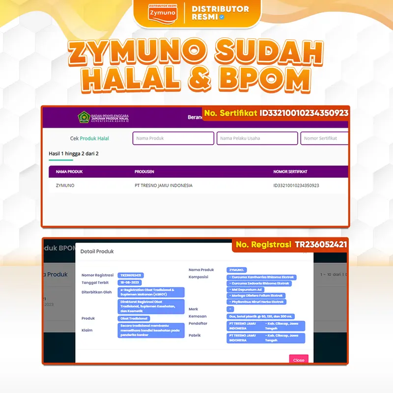 ZYMUNO 2 BOTOL - Madu Herbal Alami Original [BPOM & HALAL] Bahan Honey Syrup Jelly 3
