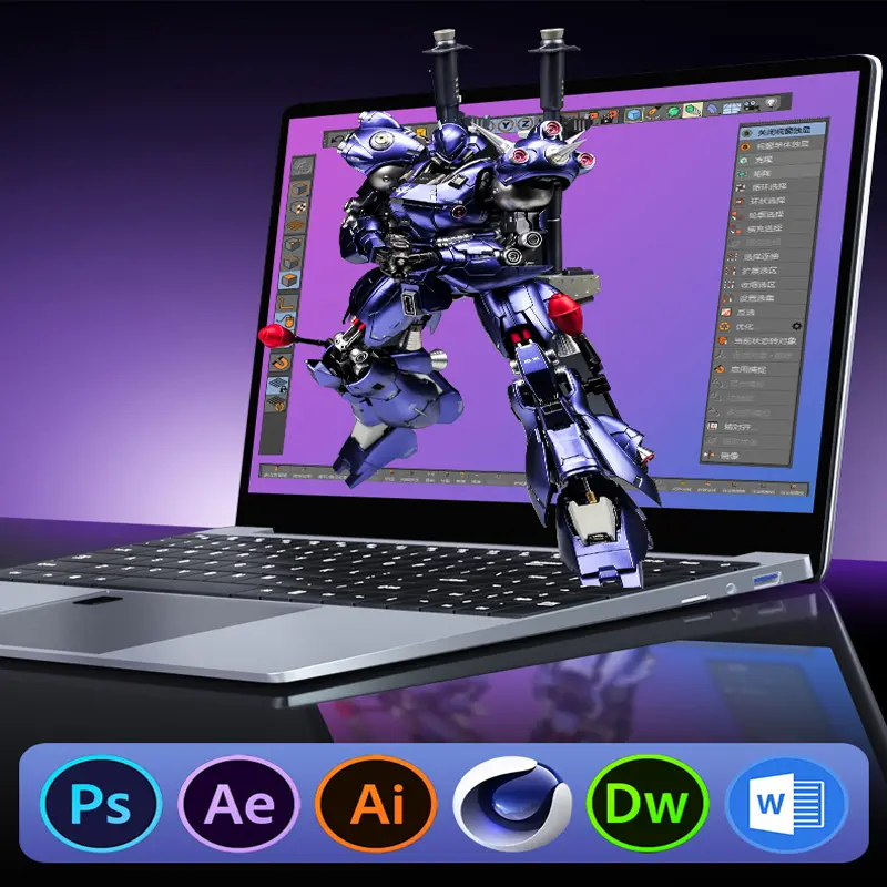 AMOLI  Laptop Gaming Murah Layar HD 15,6 Inci Intel Celeron N4000 8GB+256GB Win11 Tipis dan Ringan Desain Grafis Quad Core Quad Thread Profesional Masa Pakai Baterai Tinggi/Editor Garansi Satu Tahun Komputer Battery Keyboard Led 3