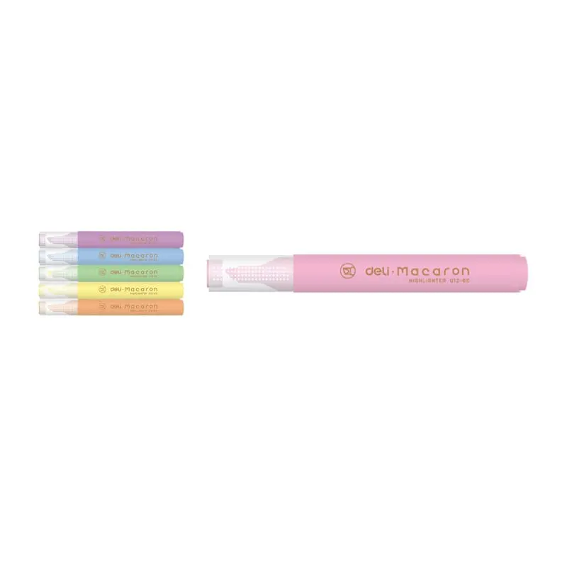 Deli Highlighter Pen Warna Pastel Macaroon Isi 6 Warna/Pack Chisel Tip Desain Miyou EU12-6C stationery 1