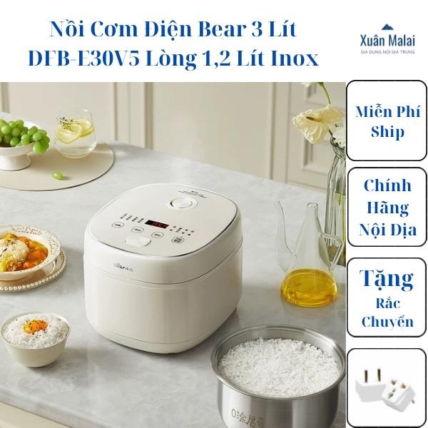    Lòng Nồi 1,2 Lít   Nồi Cơm Điện Bear 3 Lít DFB-E30V5 Lòng Nồi Inox 316 Phù Hợp 1 - 4 Người Ăn 