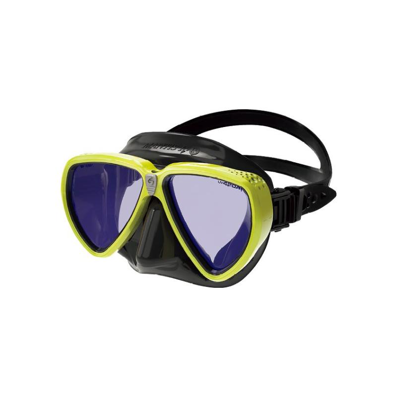 Diving Mask Gull Mantis LVR UV420+AR Black Silicone Neon Shimmer