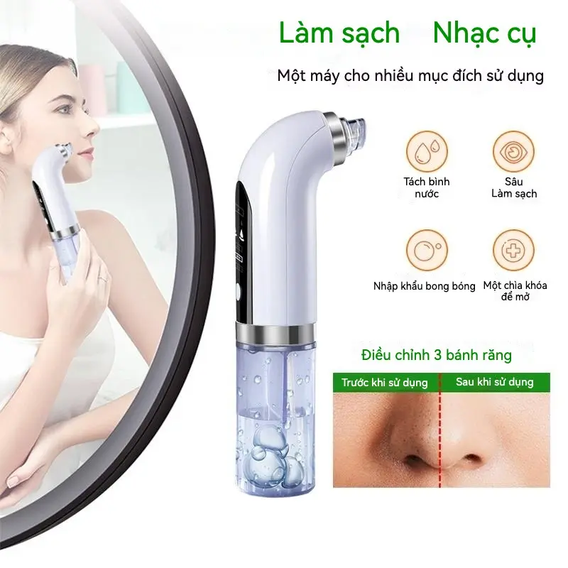 Máy hút mụn cao cấp làm sạch lỗ chân lông có lực hút và màn hình LCD dễ dàng loại bỏ mụn đầu đen mụn cám phù hợp cho cả nữ và nam chăm sóc da máy  làm  sạch  lỗ  chân  lông  mặt