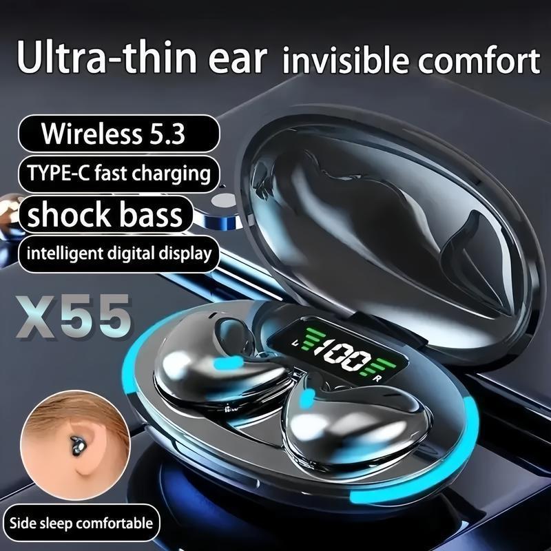 New Tai Nghe Bluetooth X55Mô Tả Sản Phẩm Ngủ Ngọt Hơn Tai Nghe Bluetooth Vô Hình Bluetooth 5.49 Pin 24 Giờ Âm Thanh Cao Cấp Không Kích Thích Khi Đeo