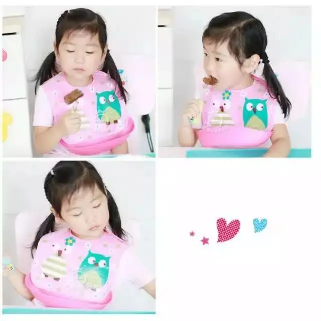 Bibs MPASI silikon bayi waterproof slabber bib makan bayi anti air celemek makan MPASI bayi apron makan silicone bayi 5