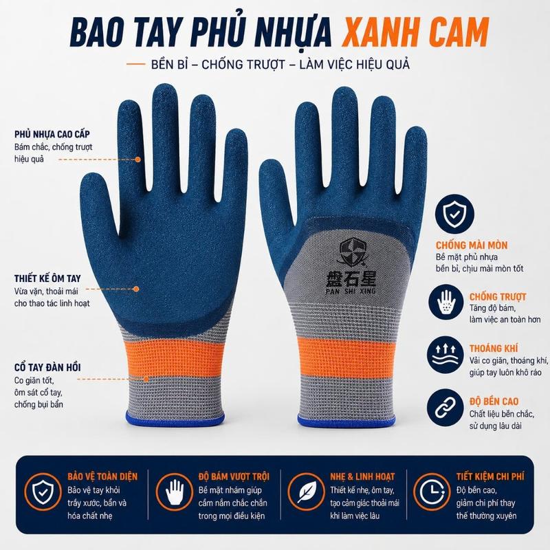 Combo 3 6 12 Đôi Găng Tay Cao Su Lốp Chống Mài Mòn Bảo Hộ Lao Động
