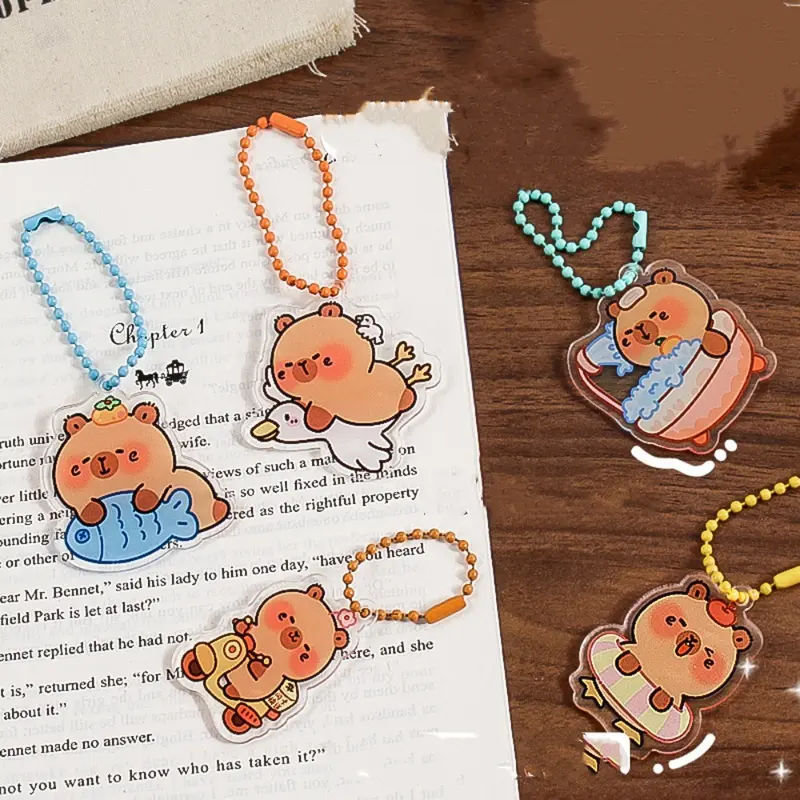 Dây Chuyền Chìa Khóa Capybara, Thiết Kế Đáng Yêu, Chất Liệu Acrylic, Phong Cách Hoạt Hình, Quyến Rũ Túi, Móc Chìa Khóa, Mặt Hàng Quà Tặng, Hàng Mới Về 1
