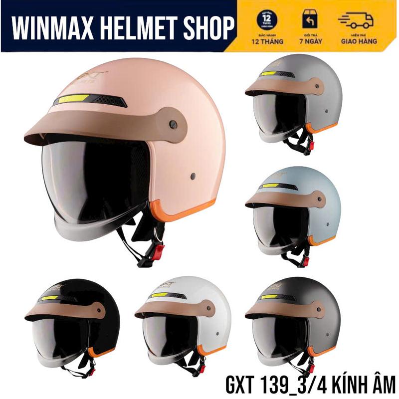 GXT Mũ Bảo Hiểm GXT-139 3 4 Kính Âm ABS Chống Va Đập Size M L XL Đệm Lót Kháng Khuẩn Winmax Helmet Shop nón 3 phần 4 nữ