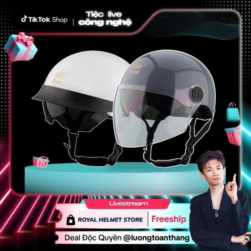 [Royal Helmet x Luongtoanthang712] Mũ Bảo Hiểm Nửa Đầu 2 Kính Royal Helmet M579 Nón Bảo Hiểm 1/2 Kính Dài & Kính Âm Royal Chính Hãng| TRỰC TIẾP TỪ NHÀ MÁY