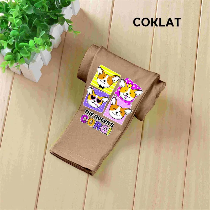 legging anak perempuan karakter motif QUEEN'S CORGI umur 1-12 thn 2