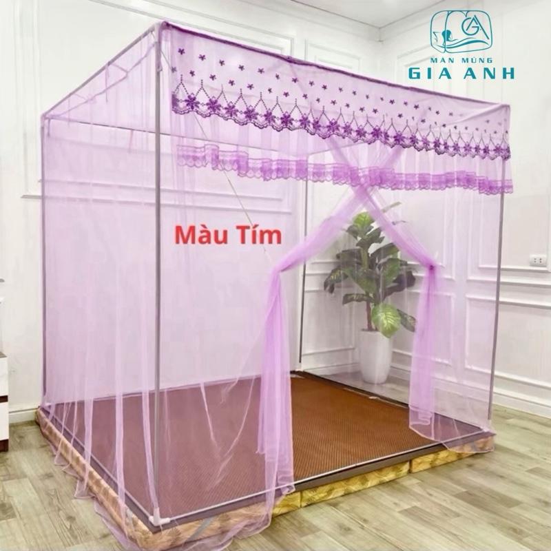 Mùng tuyn dây hoa cao cấp + Khung INOX không khoan tường thế hệ mới - Chống muỗi hiệu quả - Bảo hành 12 tháng