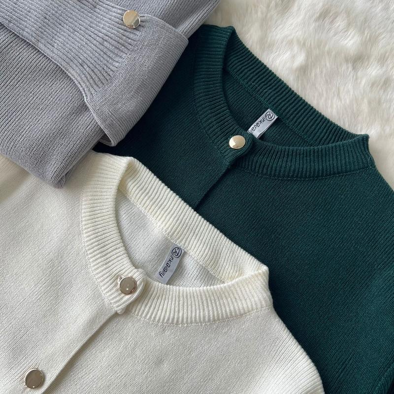 Tarla Cardigan Basic Kancing Gold Tebal Premium 6
