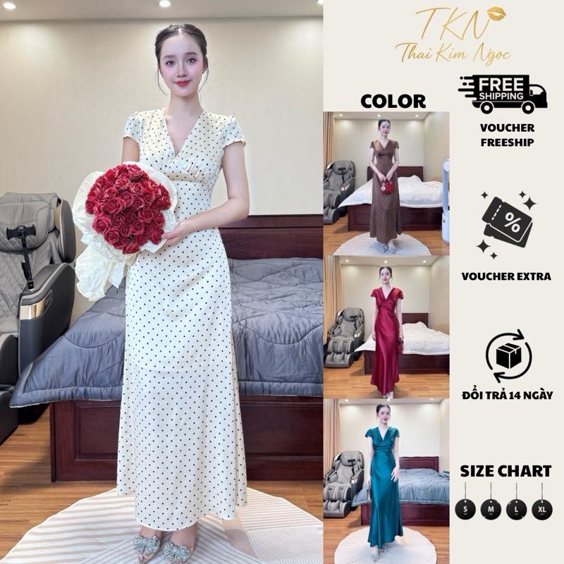  Đầm Lụa May 2 Lớp Có Dây Kéo Cổ V tay Nhún Phồng Tôn Dáng-Phù Hợp Đi Chơi Đi Tiệc Cưới- Xinh Sang Trọng- BELLA DRESS 