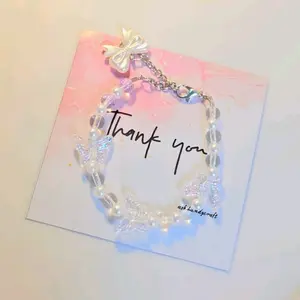 [GMMK171] ASB -  Gelang Manik white series | Gelang Couple Manik korea Aksesoris Bracelets